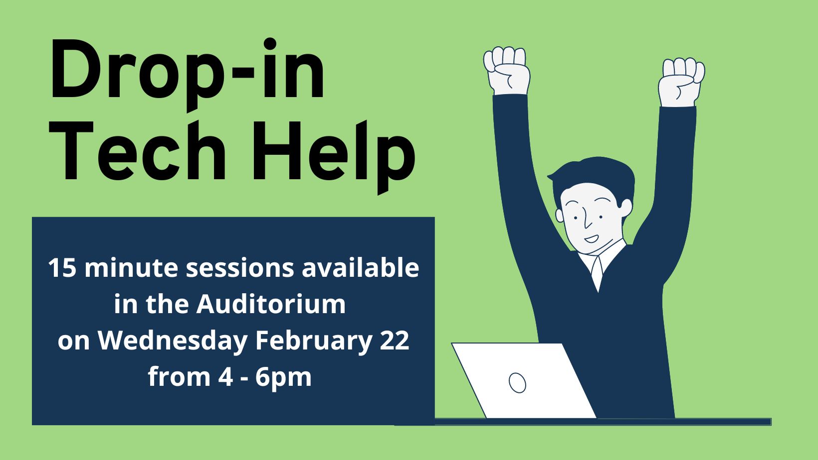 Drop-in  Tech Help Wednesday February 22 from 4 - 6pm