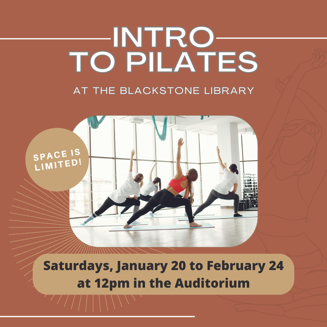 Intro to Pilates Saturdays, January 20 to February 24 at 12pm in the Auditorium