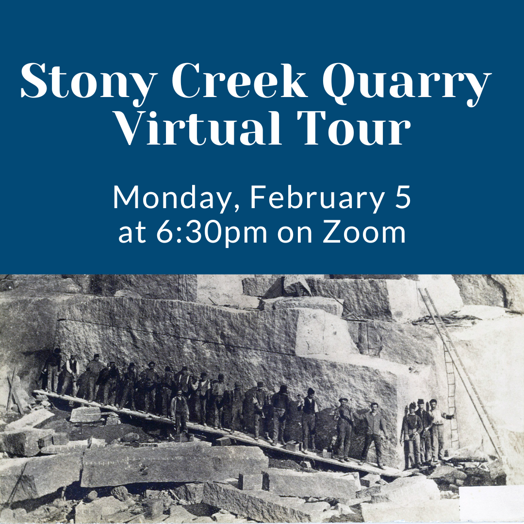 Stony Creek Quarry Virtual Tour Monday, February 5 at 6:30pm on Zoom
