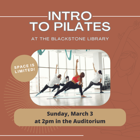 Intro to Pilates Sunday, March 3 at 2pm in the Auditorium