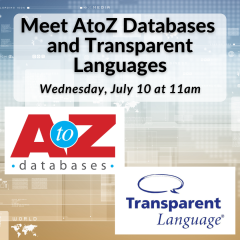 Meet AtoZ Databases  and Transparent Languages Wednesday, July 10 at 11am