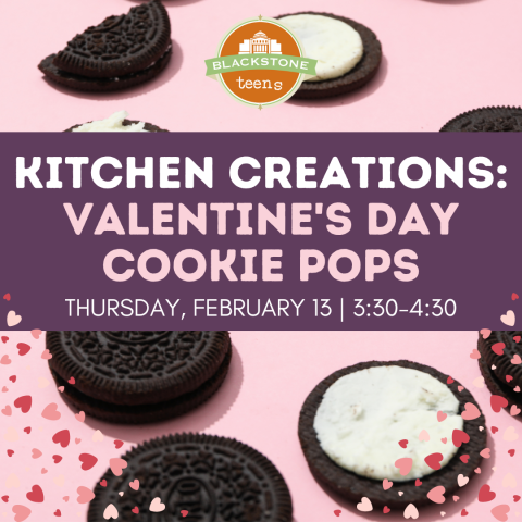 Valentine's Day Cookie Pops: Thursday, February 13 from 3:30-4:30