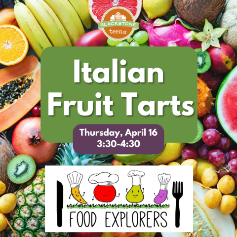 Italian Fruit Tarts: Thursday 4/16 at 3:30pm