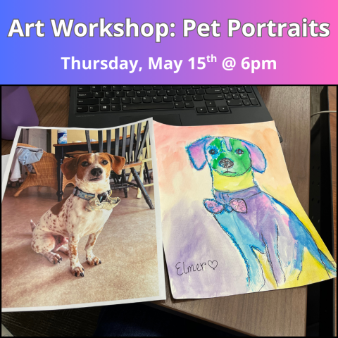 Art Workshop on Thursday, May 15th at 6pm.