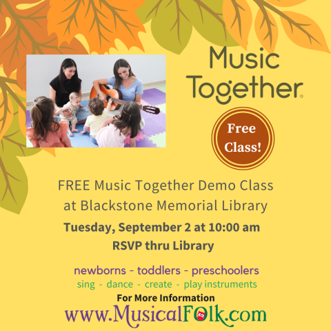 Music Together Free Class Tuesday, September 2 at 10am