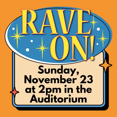 Rave On Duo Concert on Sunday, November 23rd at 2pm.