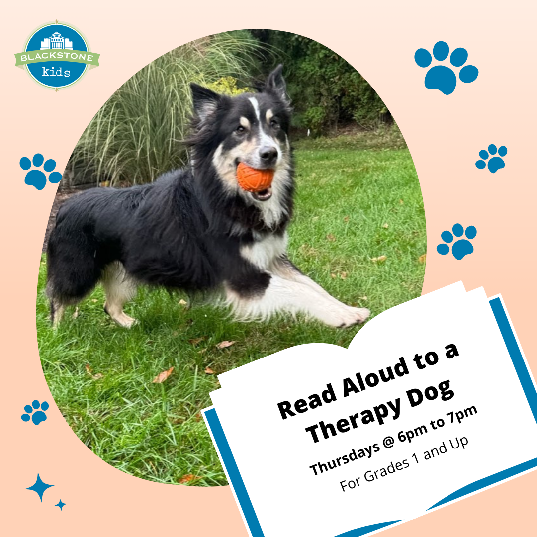 Read Aloud to a Therapy Dog Thursdays at 6pm 