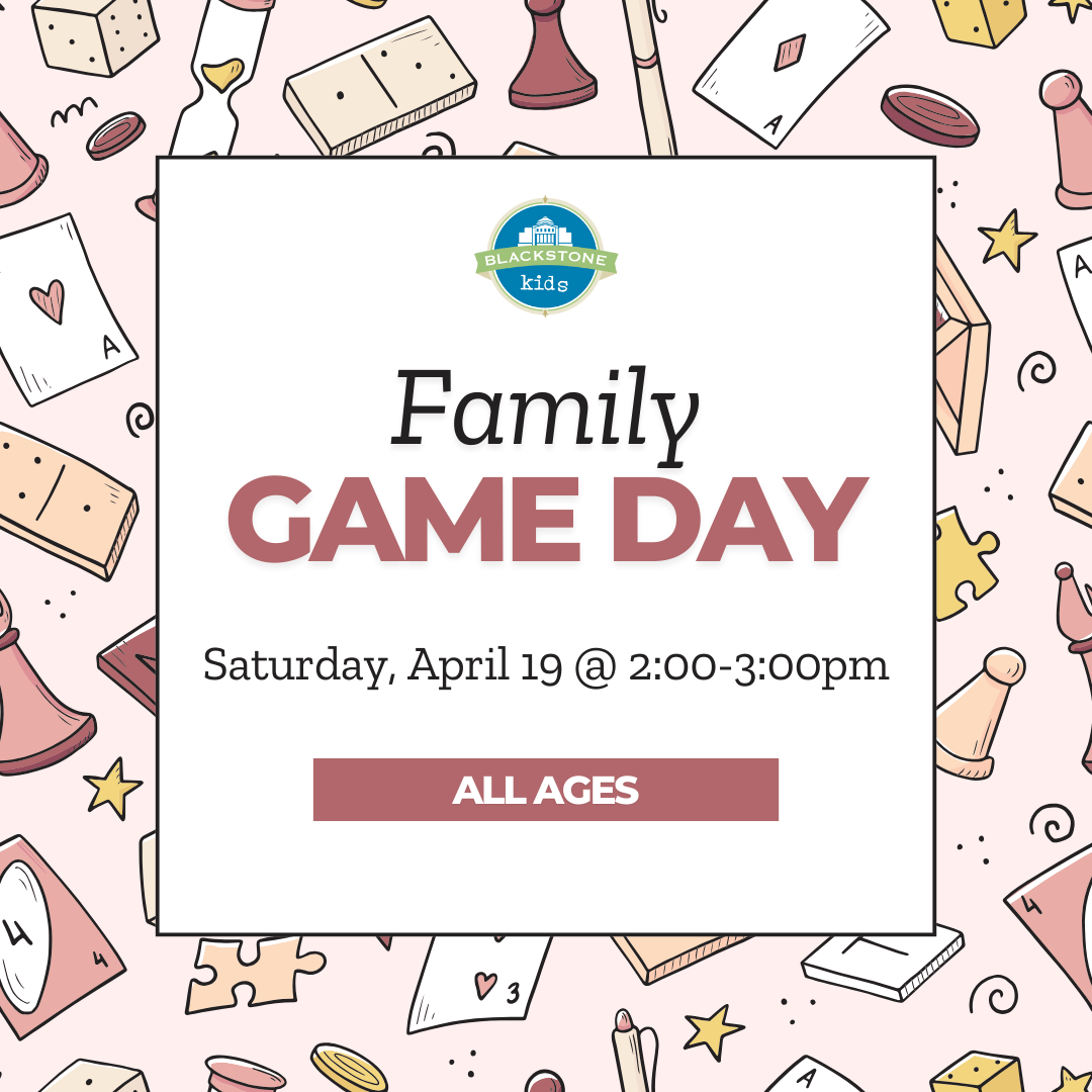 Family Game Day on Saturday, April 19 2pm to 3pm