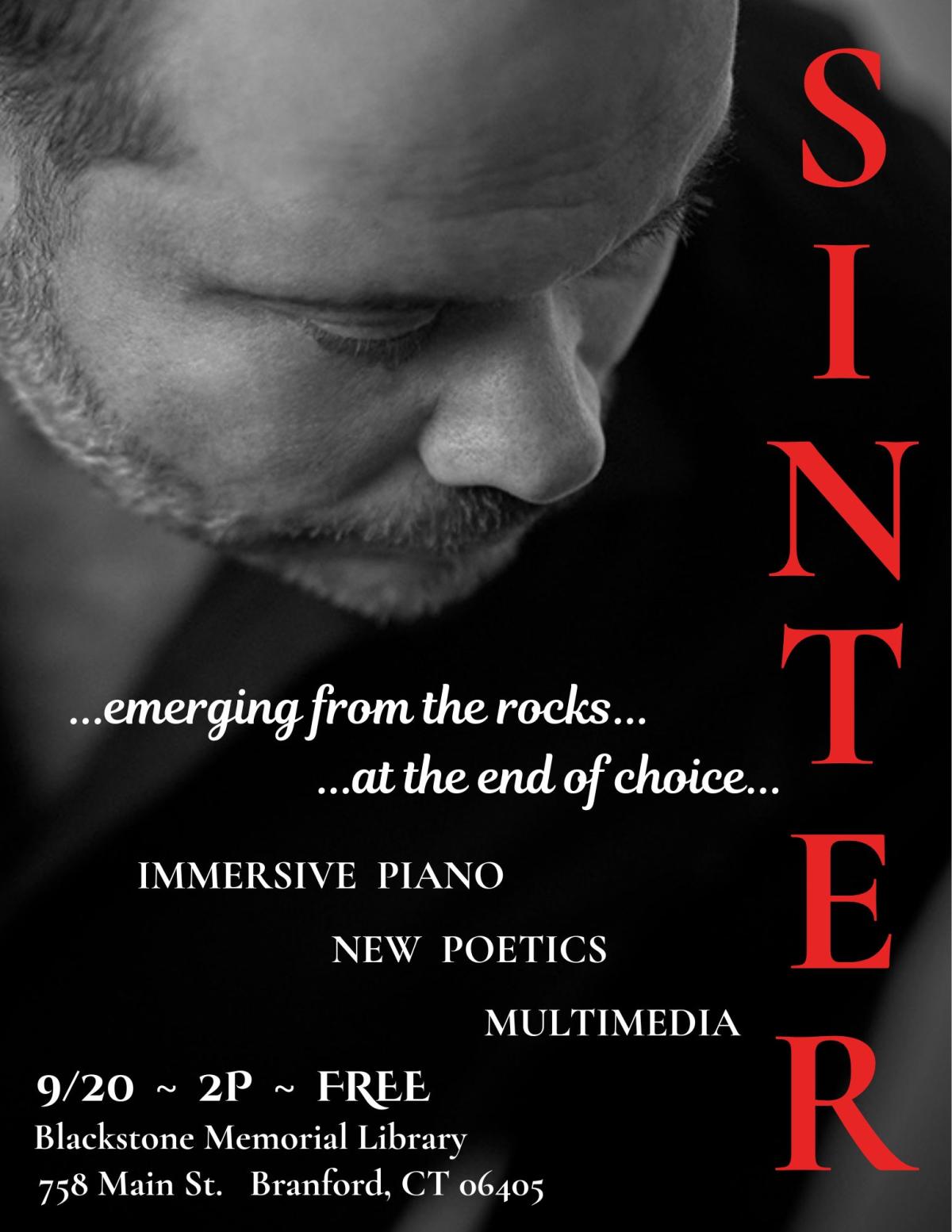 Sinter Concert on Saturday, September 20th at 2pm.