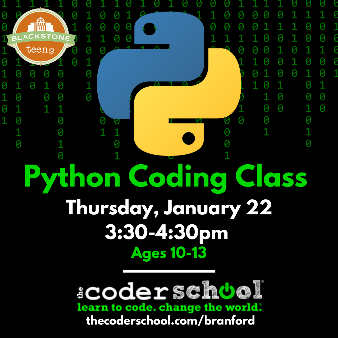 Python Class: January 22 from 3:30-4:30pm