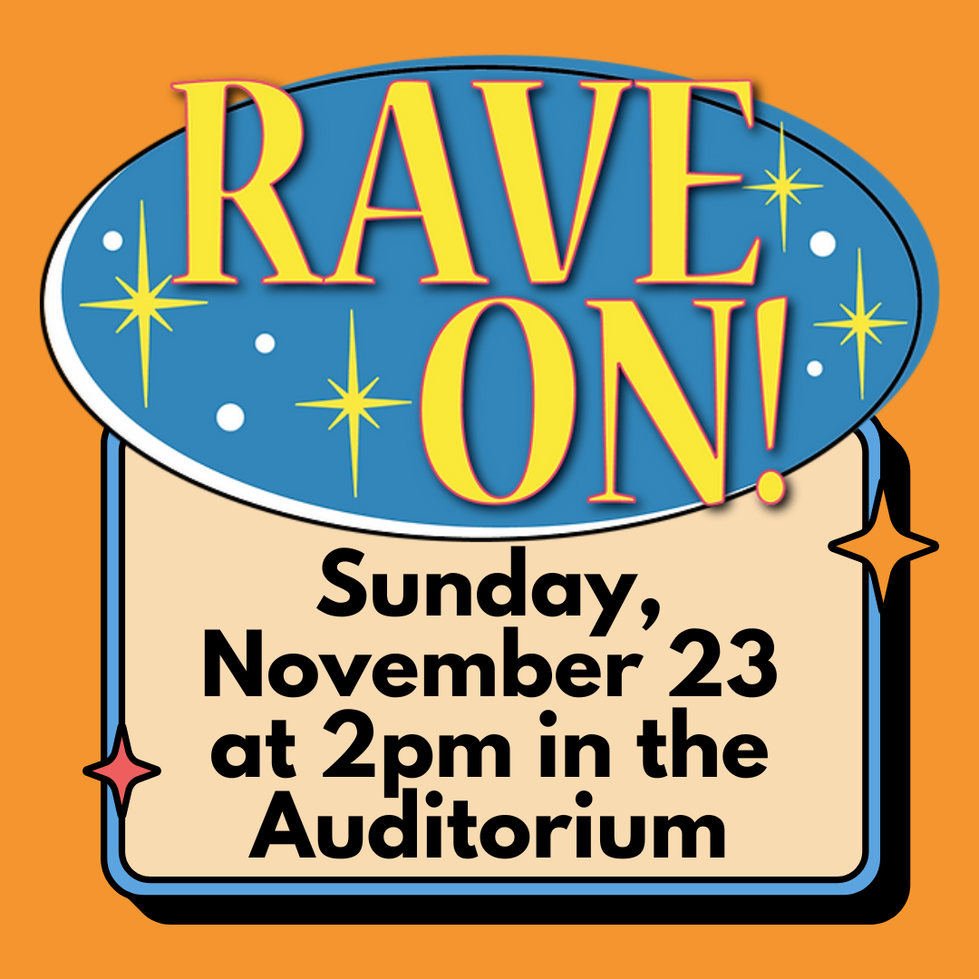 Rave On Duo Concert on Sunday, November 23rd at 2pm.