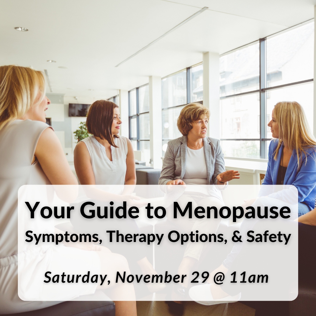 Your Guide to Menopause on Saturday, November 29th at 11am.
