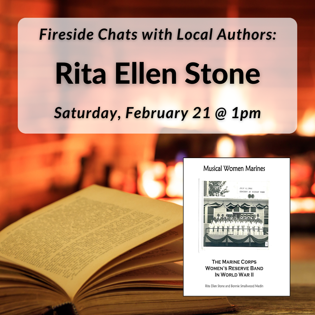 Fireside Chats with Local Authors with Rita Ellen Stone on Saturday, February 21st at 1pm.
