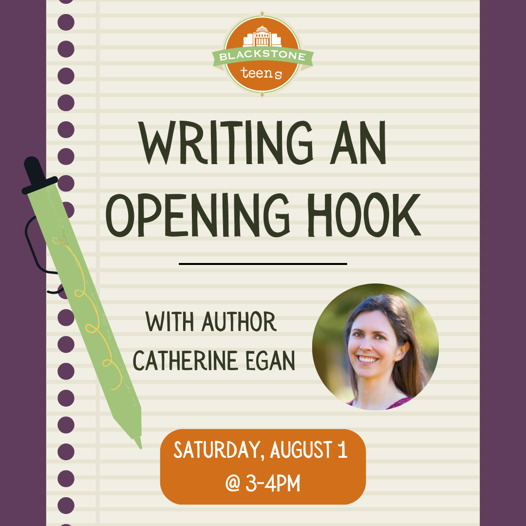 Writing an Opening Hook on 8/1 from 3-4pm